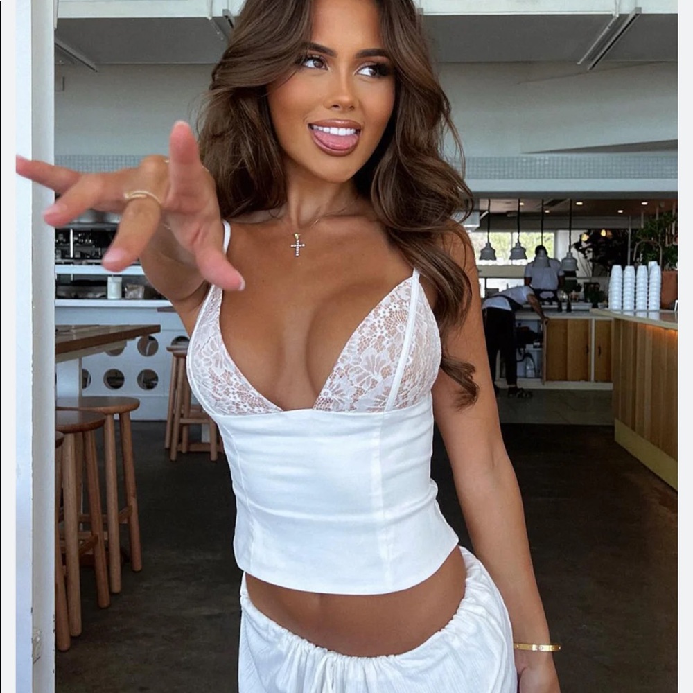 White Fox Boutique White Lace Camisole